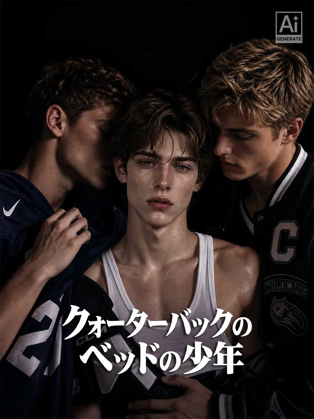 クォーターバックのベッドの少年