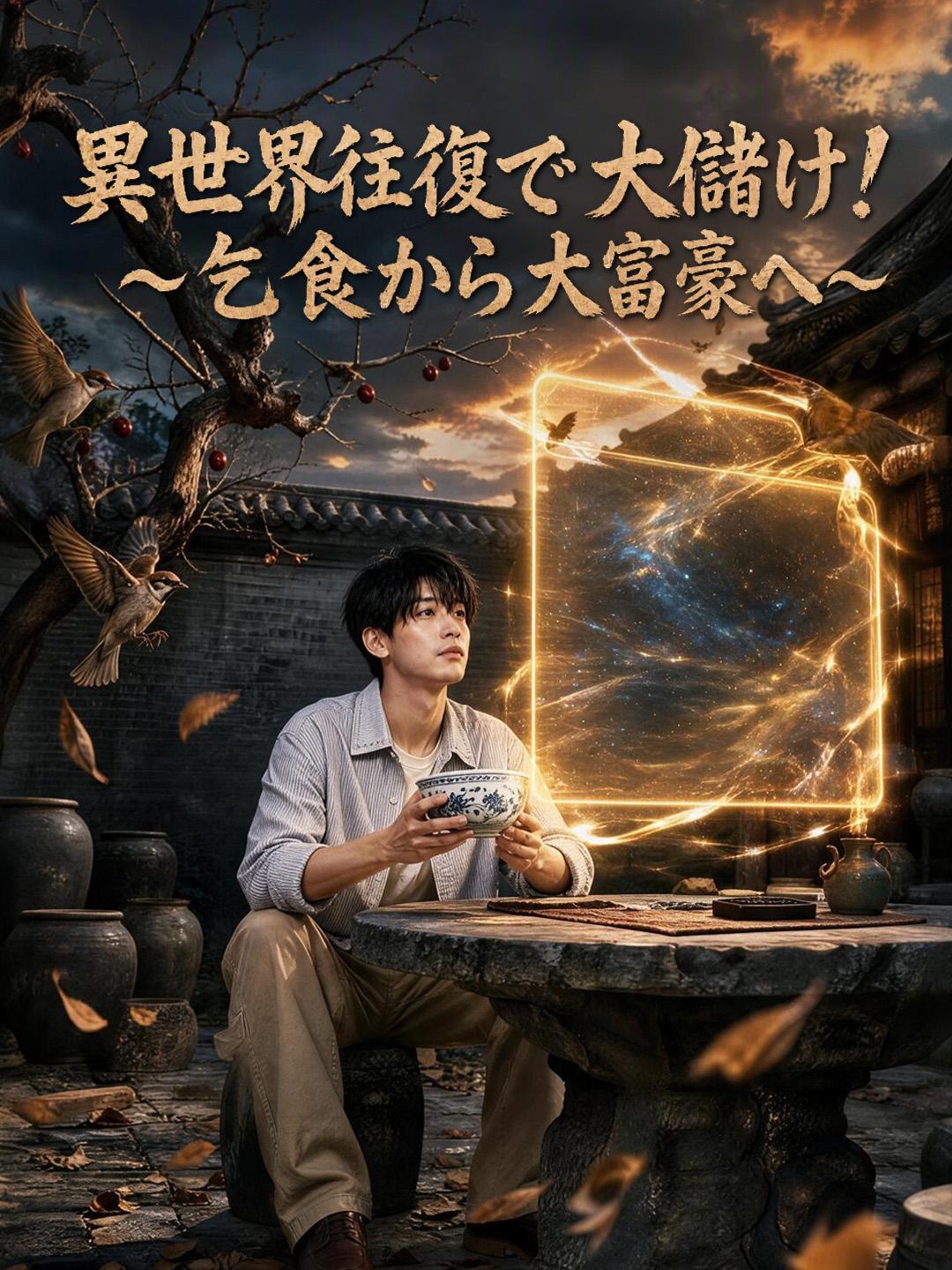 異世界往復で大儲け！～乞食から大富豪へ～